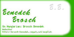 benedek brosch business card